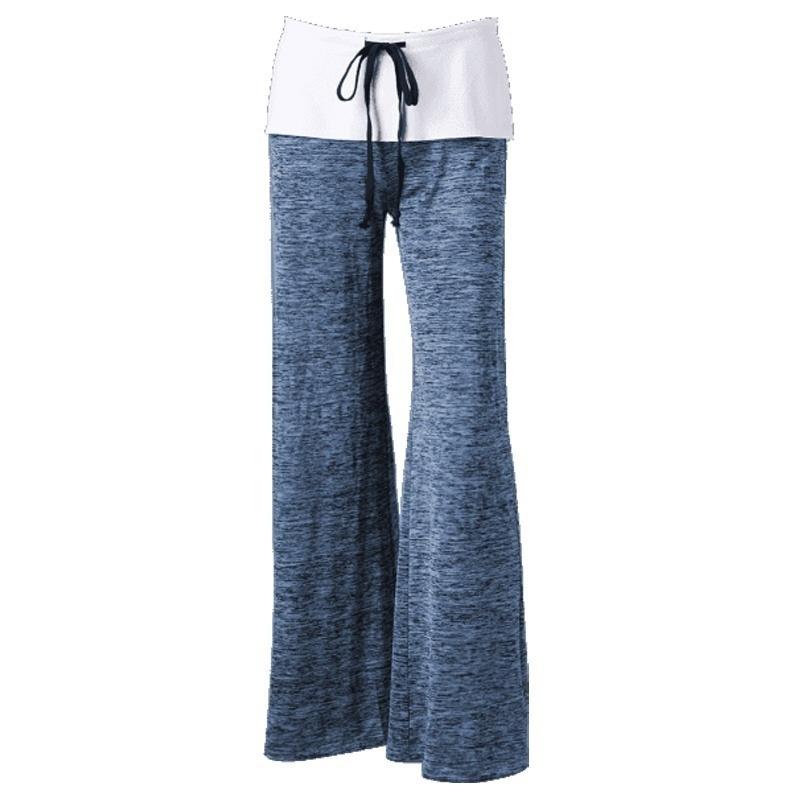Женские штаны для йоги Block Wide Leg, свободные длинные брюки со средней талией, большие размеры