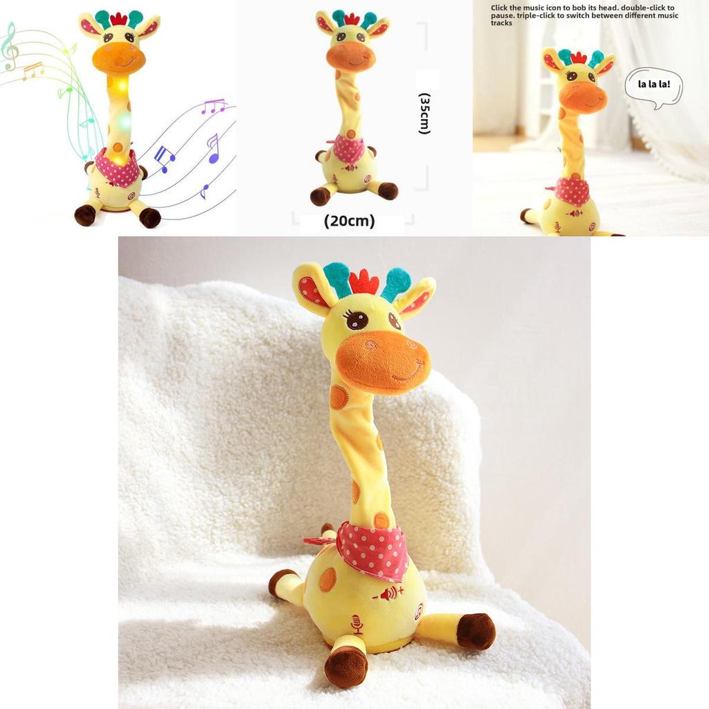 Plush Giraffe Animal Figure With Voice Activation For Kids Bedroom Decor
