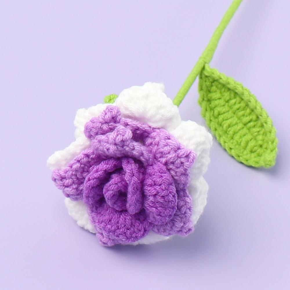 DIY Crochet Rose Flower Photo Props Romantic Knitting Flowers Anniversary