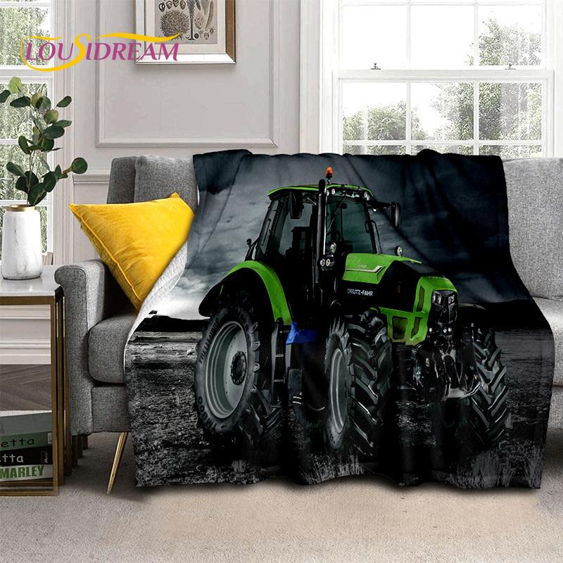 Truck Car 3D Series Retro Tractor HD Blanket,Soft Throw Blanket for Home Bedroom Bed Sofa Picnic Travel Office Cover Blanket Kid