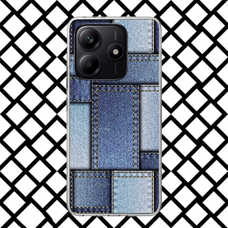 Ретро Джинсовый Чехол с Вышивкой для Xiaomi Redmi Note 15 14 14S 13 12 12S 11 Pro Plus 11E 11T 11S 10S 5G Мягкий Чехол Fundas Re