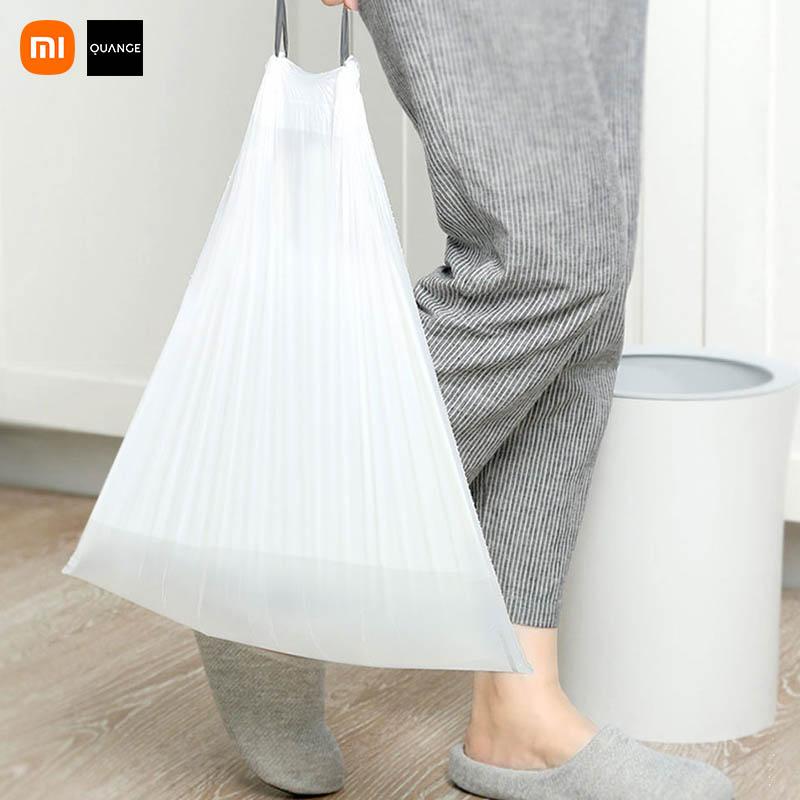 Xiaomi QUANGE 60 шт. утолщенные одноразовые мешки для мусора на шнурке кухонный мешок для мусора портативный одноразовый бытовой пластиковый пакет для ванной комнаты