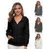 Women Fall Winter Hoodie Thick Plush Zipper Closure Long Sleeves Pure Color Jacket Plus Size Casual Daily Wear Outerwear for Travel Commuting