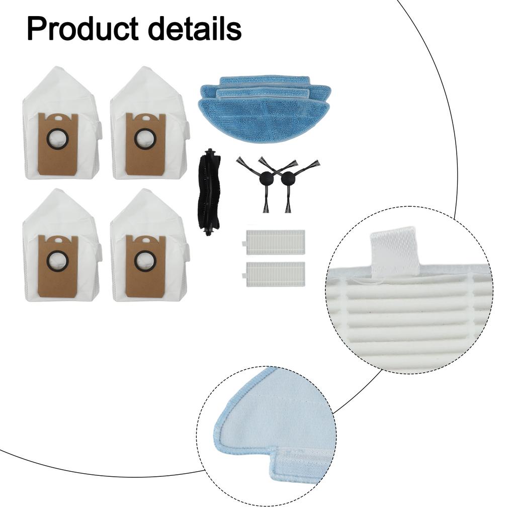 1 Set For Laresar For L6 Nex Roller Brush Bags Washable Mop Cloth Side Brushes Kit Vacuum Cleaner Spare To Replace Parts