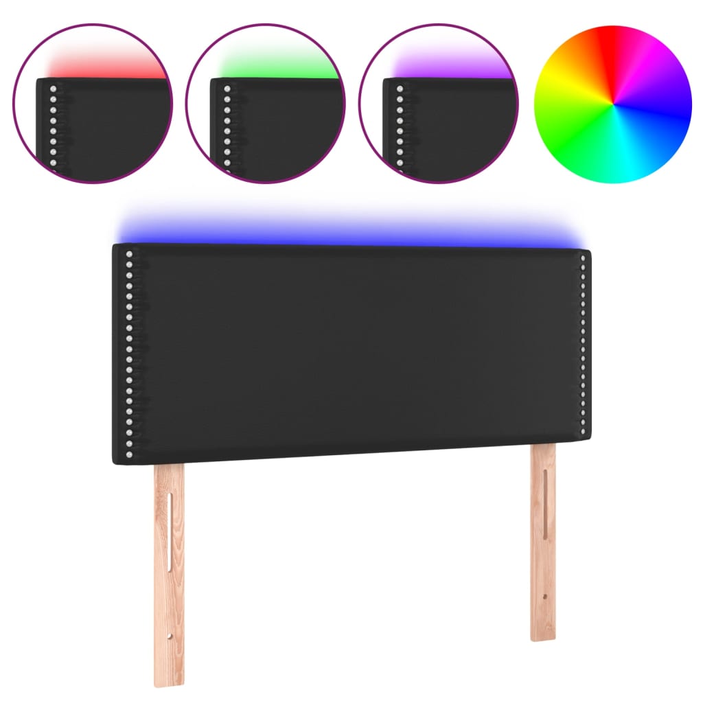 Vidaxl Zagłówek Do Łóżka Z Led, Czarny, 80X5X78/88 Cm, Sztuczna Skóra