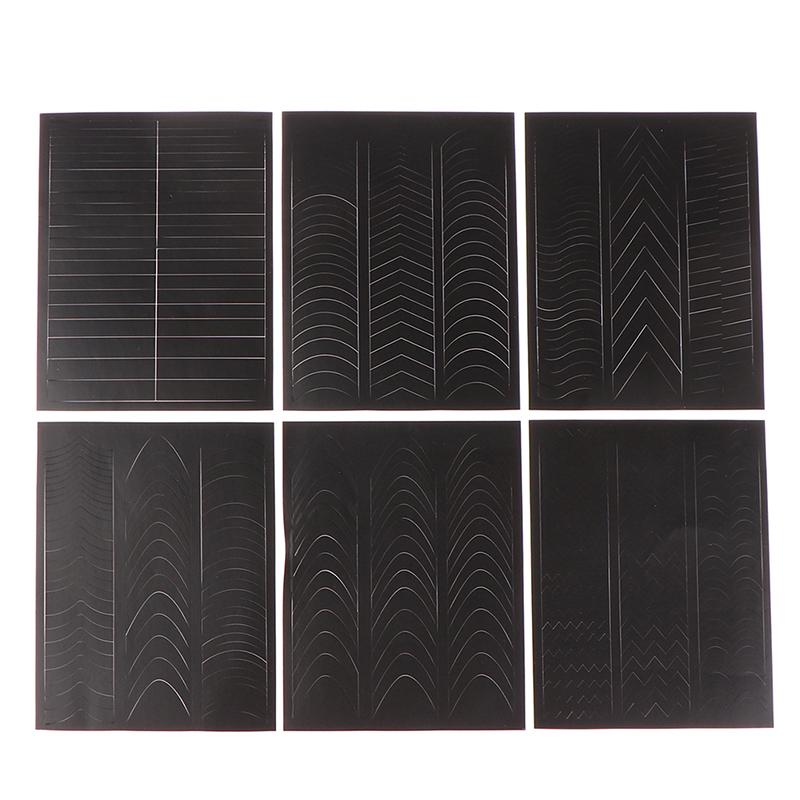 1 Sheets French Manicure Strip Nail Art Form Fringe Tip Line Guides Sticker