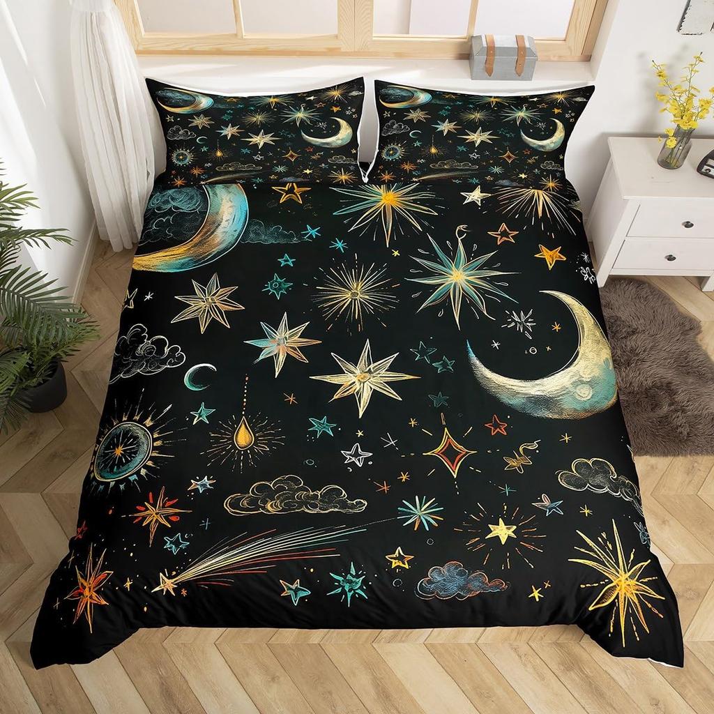 Пододеяльник с изображением фейерверка, комплект постельного белья Fantasy Castle, комплект постельного белья Prague Cityscape, комплект постельного белья из микрофибры с изображением магических психоделических цветов