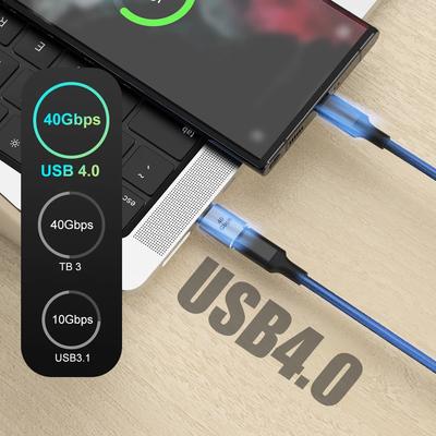 USB 4.0 PD 100 Вт 8K 60 Гц Разъем-адаптер для зарядки Macbook 40 Гбит/с Высокоскоростной USB C OTG П-образный Прямой Угловой Штекер-Розетка