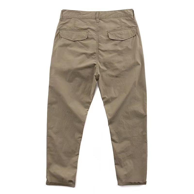Versatile Solid Color Workwear Casual Pants Summer Loose Straight Leg Cropped Pants Men's Pants