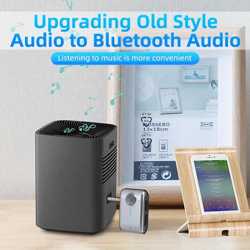 Автомобильный Bluetooth 5.3 приемник-адаптер 3,5 мм AUX разъемы для автомобильных динамиков A2DP беспроводной аудио музыкальный приемник адаптер поддержка TF карты автомобильная громкая связь