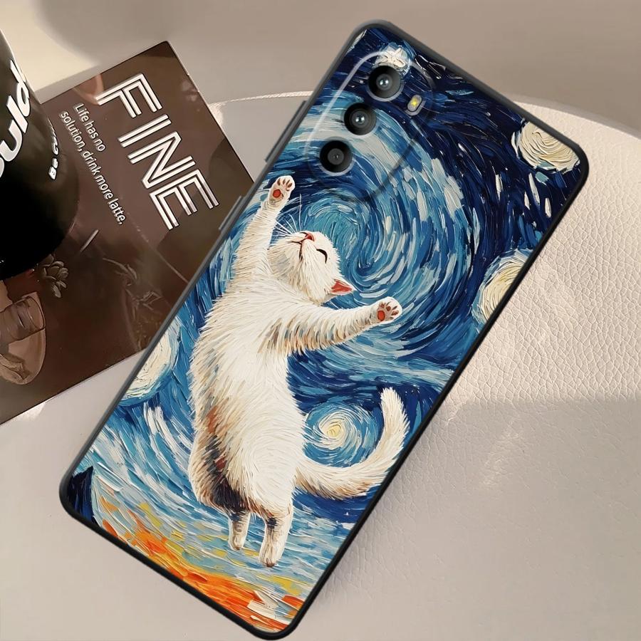 Чехол для телефона для Motorola Moto G22 Edge40 G50 G32 G52 G53 G30 G60s Edge 20 Pro 30 Lite G71 G51 G73 Милый мультяшный кот