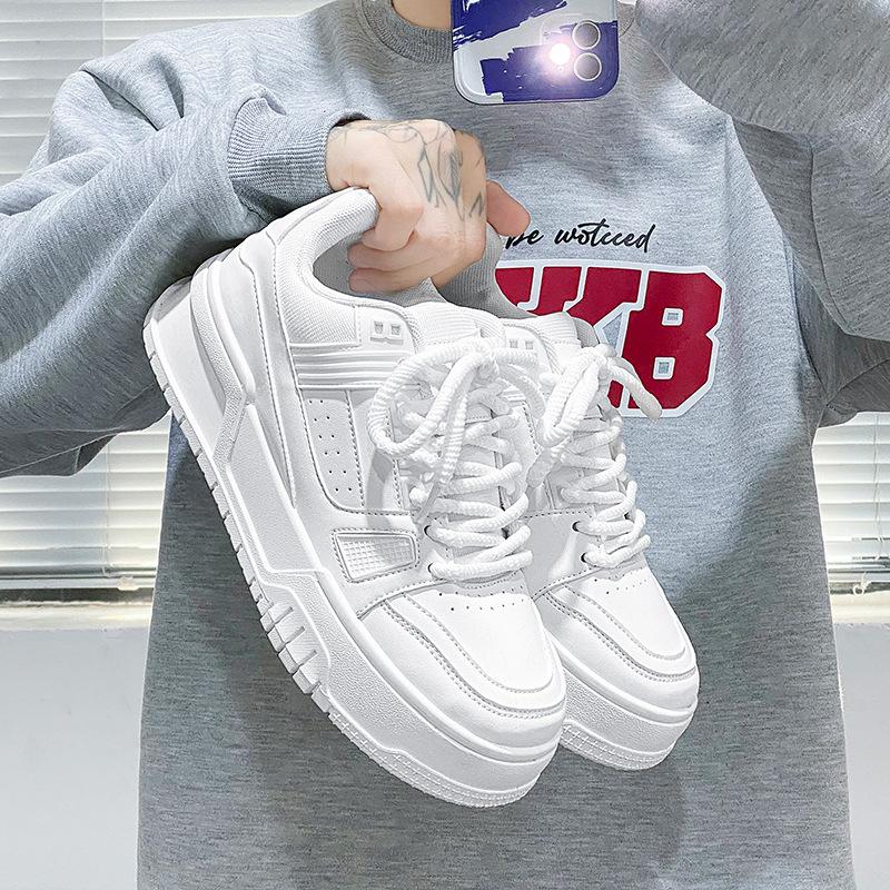 Чисто черные мужские туфли осенние на толстой подошве, увеличивающие рост, повседневные туфли для скейтбординга, спортивные, трендовые, универсальные, ретро-обувь в стиле Дарта Вейдера