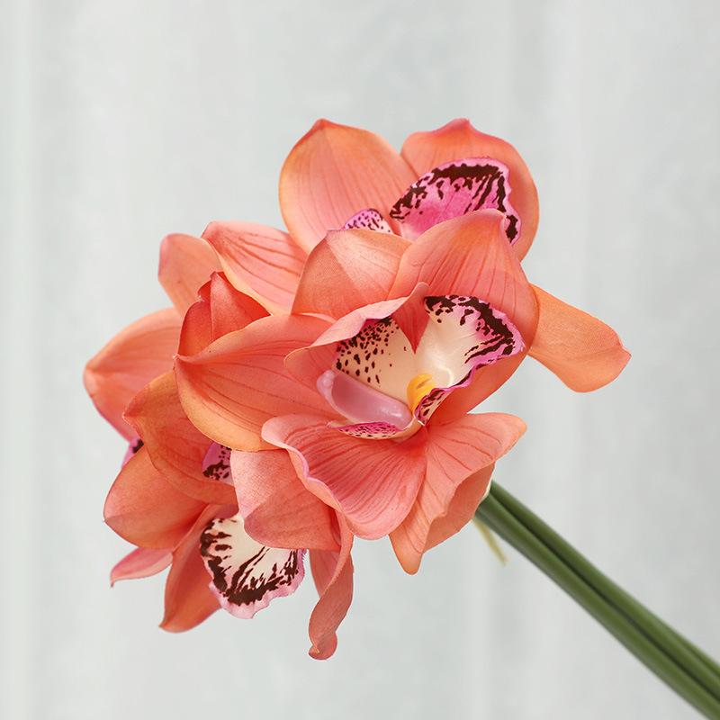 Moisturizing Cymbidium Bundle Home Interior Decoration Ornament Fake Flower Bonsai Feel Phalaenopsis