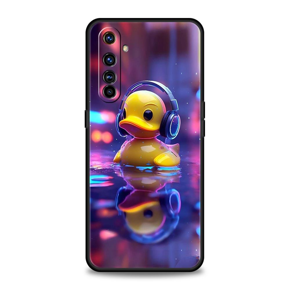 Cartoon Duck Case For Realme C67 C63 C55 C53 C35 C25 C21 GT 2 3 5 6 10 11 12 13 Pro Plus 5G Soft TPU Phone Cover Fundas Capa Bag