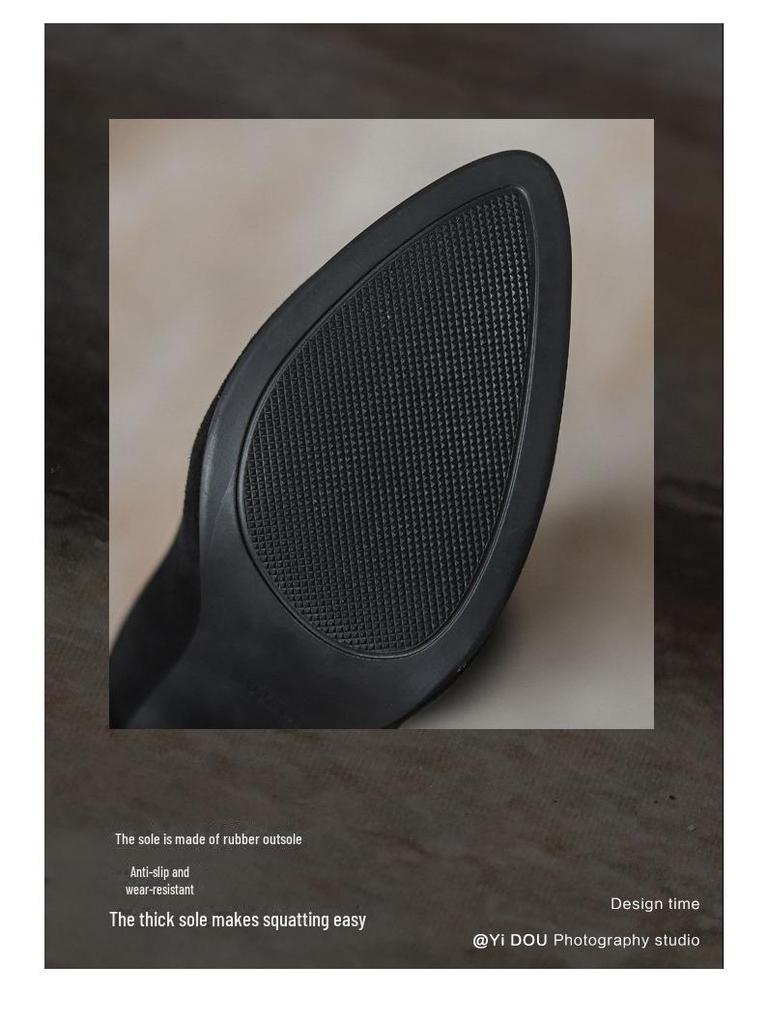 Женские замшевые сапоги выше колена на высоком каблуке с эластичной резинкой, средний каблук, плюс бархат, облегающий крой для миниатюрных