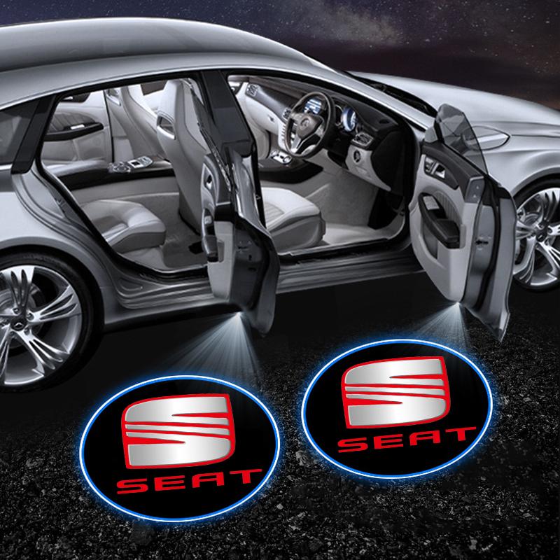 Светодиодный проектор подсветки двери автомобиля, приветственная лампа, эмблема автомобиля для SEAT Leon FR Altea Ibiza Cordoba Alhambra Arona Ateca Exeo