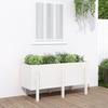 VidaXL Raised Garden Bed White 121x50x57 Cm Solid Pine Wood 825227
