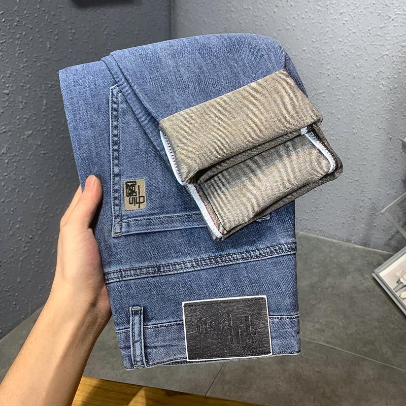 Мужские облегающие джинсы с вышивкой: Эластичный, мягкий, стильный и подходит для всех сезонов