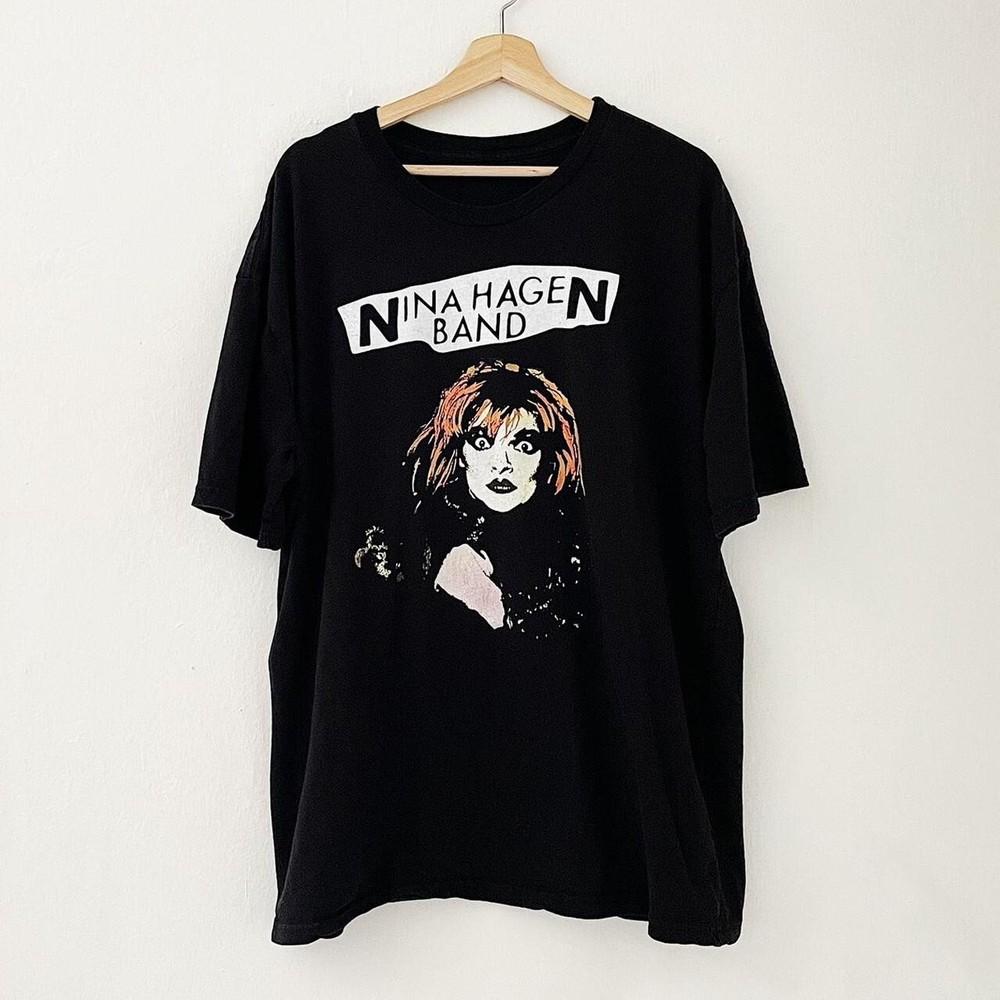 Nina Hagen Band Heavy Cotton Black Full Size Unisex Shirt BL047