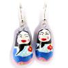 [J8244] - Designer Earrings 'Russian Dolls' Blue