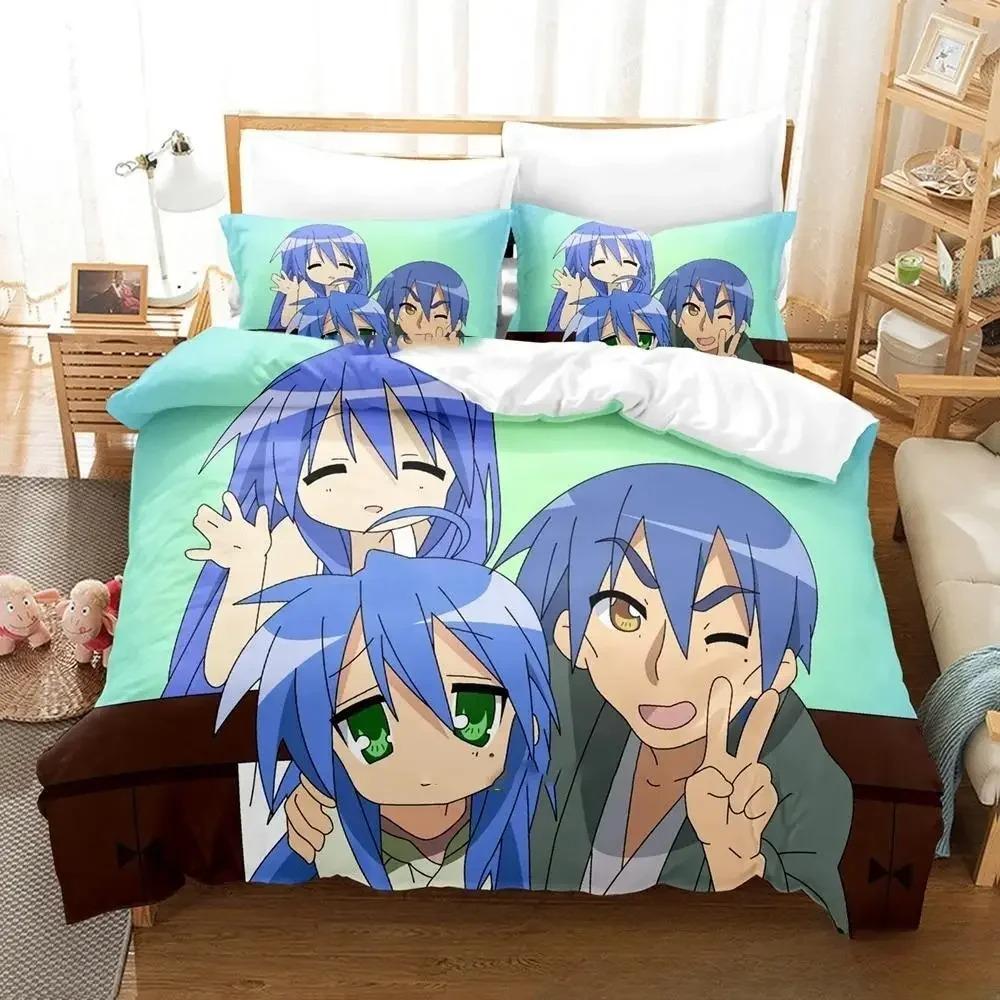 3D аниме Konata Izumi Lucky Star комплект постельного белья пододеяльник постельный комплект пододеяльник наволочка одеяло king size queen размер для мальчиков взрослых