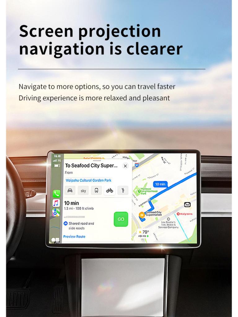Беспроводная умная навигационная коробка 2-в-1 CarPlay и Android Auto