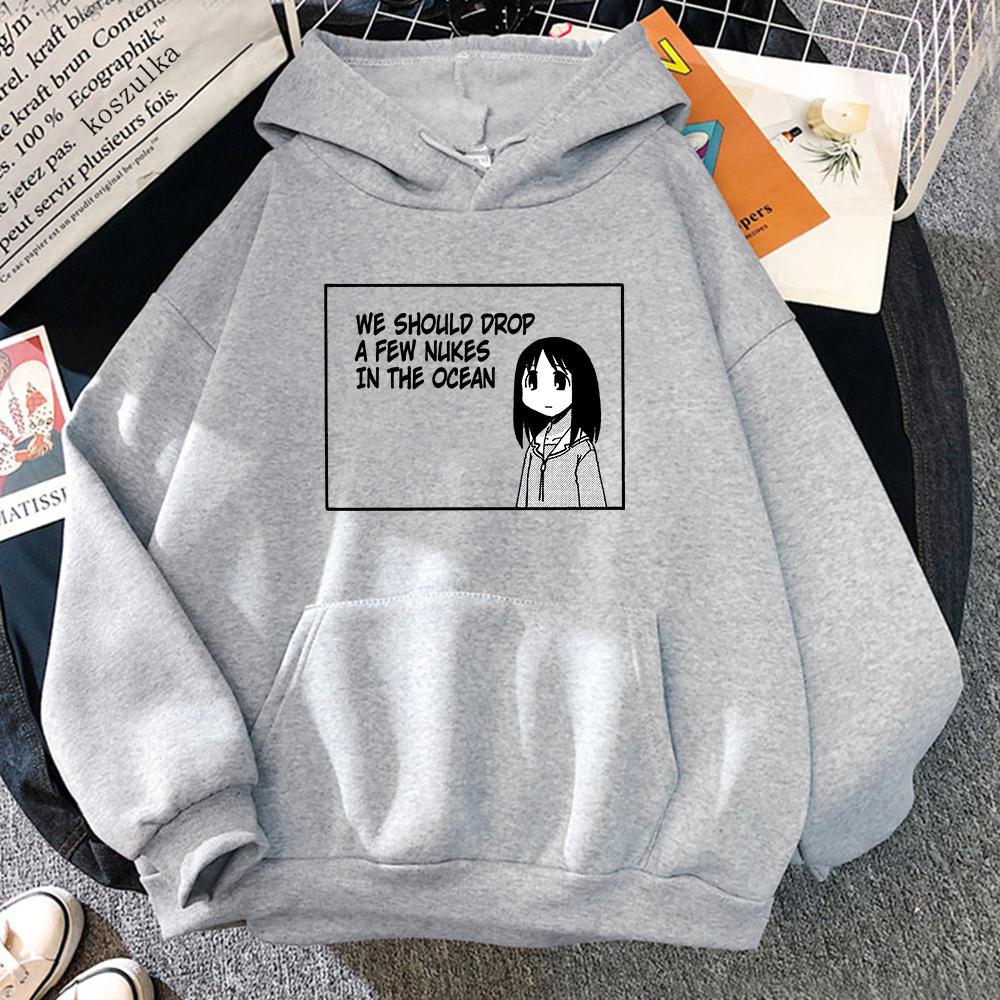 Azumanga Daioh Hoodie Hot Fashion Women Harajuku Cute Anime Girl Quote Hoodies Unisex Autumn Winter Kawaii Pullovers Sweatshirts