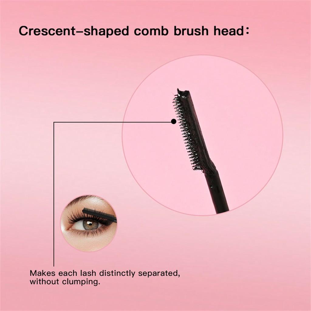 Long and Curly Mascara, Waterproof Black Mascara for Thick and Voluminous Eyelashes