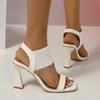 Fashion 2024 New Large Women's Shoes Wide Summer Slim Heels High Heels Fashion Casual Sandals for Women Plus Size 40