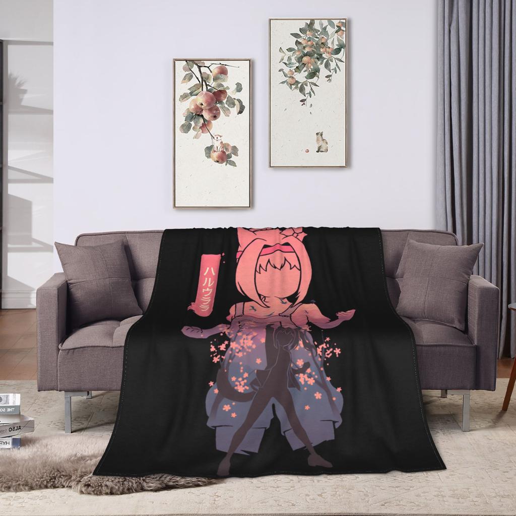 Haru urara Warm Soft Blanket Girls Boys Plush Throw Blanket Print Bedroom Flannel Bedspread Sofa Bed Cover