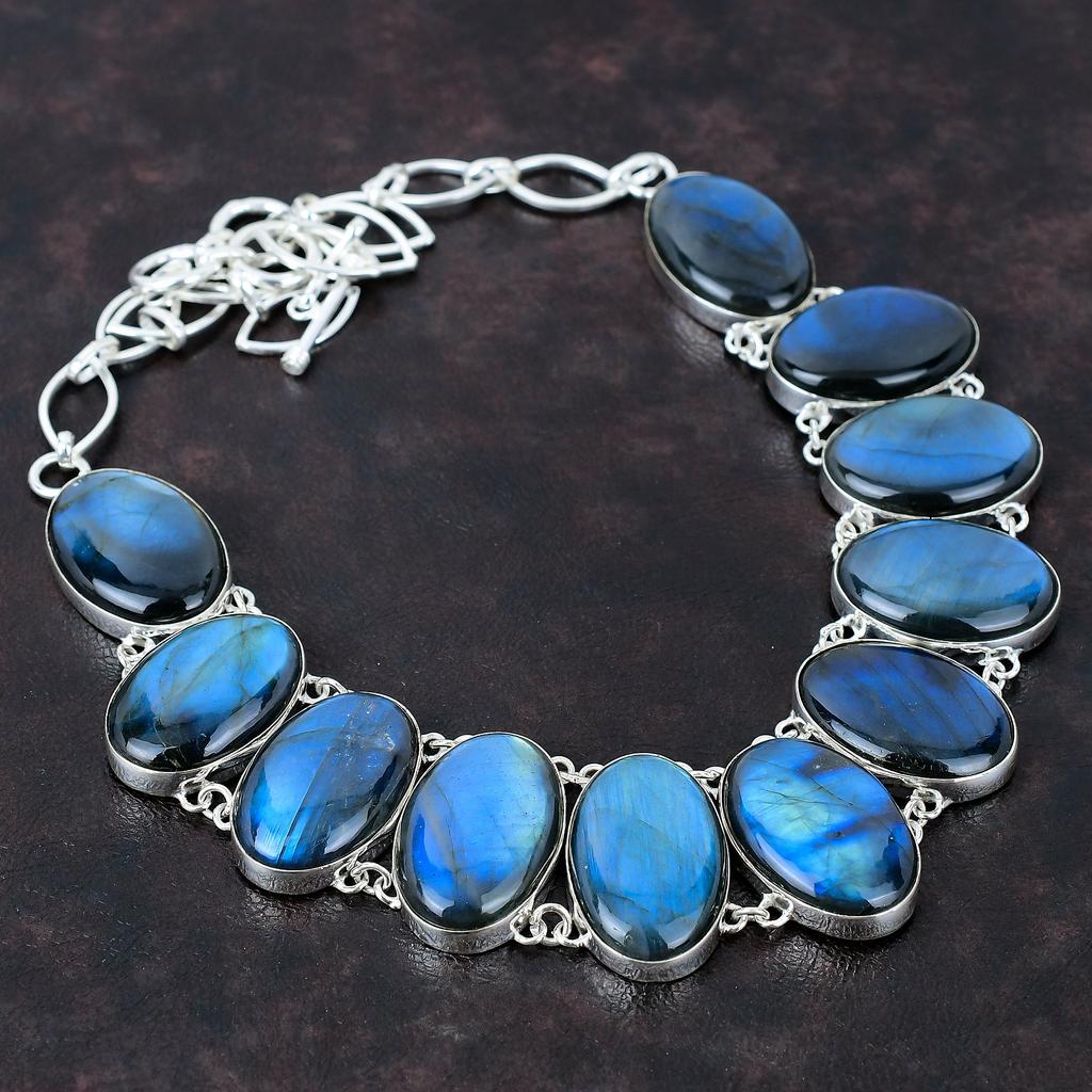 Ожерелье из лабрадорита, ожерелье из стерлингового серебра 925 пробы, регулируемая цепочка, ожерелье, ювелирные изделия из лабрадорита, настоящий драгоценный камень, ювелирные изделия ручной работы, подарок для нее