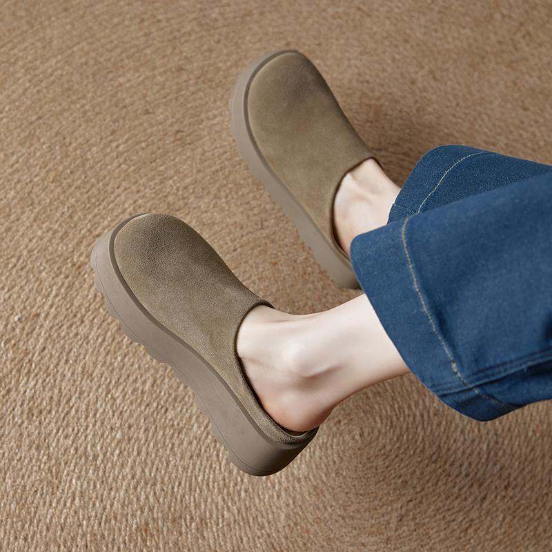 Женские тапочки Мюли на толстой подошве для женщин с закрытыми носками Удобные полутапочки большого размера для женщин