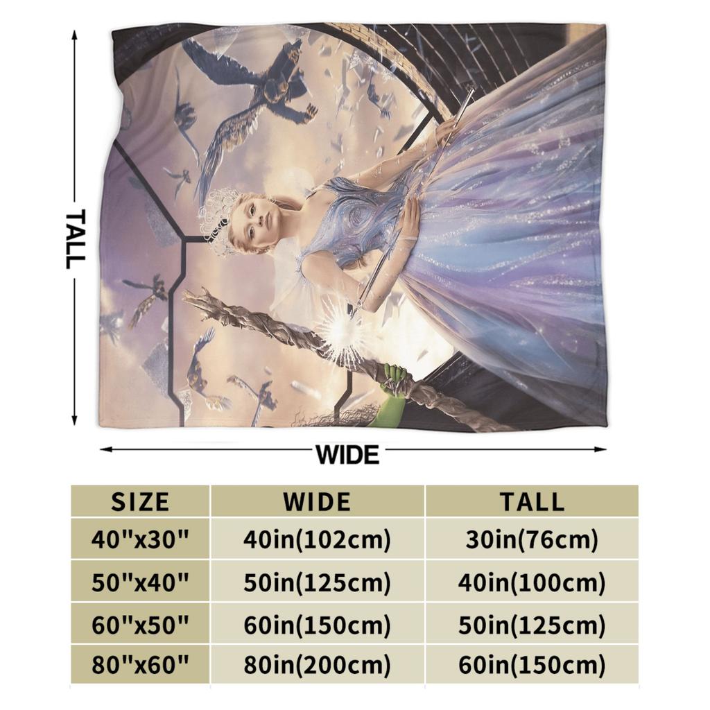 W-Wicked 2 Musical Movie Glinda Elphaba Warm Soft Blanket Kids Adult Plush Throw Blanket Fluffy Bedspread Sofa Bed Cover