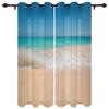 Windows Sea Beach Blue Sky White Clouds Luxury Home Curtains Modern Home Supplies Living Room Bedroom Custom Curtains