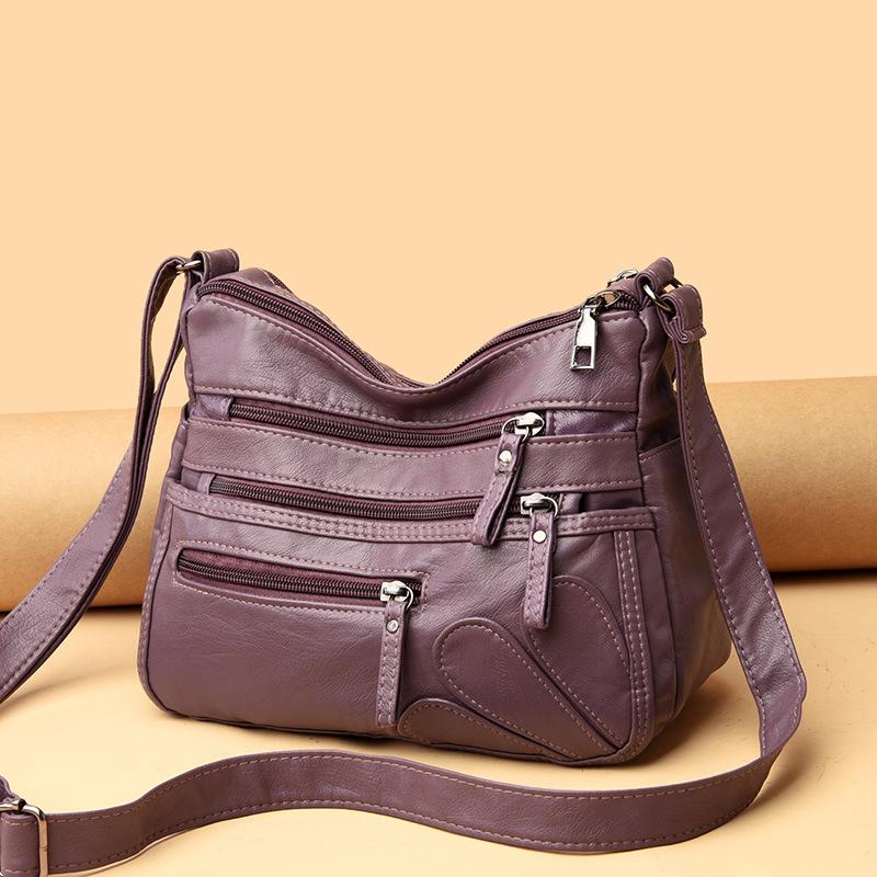 Chinese Women's Bags New Women's Soft Leather Backpacks Large Capacity Shoulder Messenger Bags Middle-aged Mother Bags