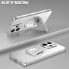 KEYSION Магнитный чехол для телефона VIVO V70 5G Металлическая краска Мягкий силикон + ПК Вертикальная подставка Ударопрочная задняя крышка для VIVO V70