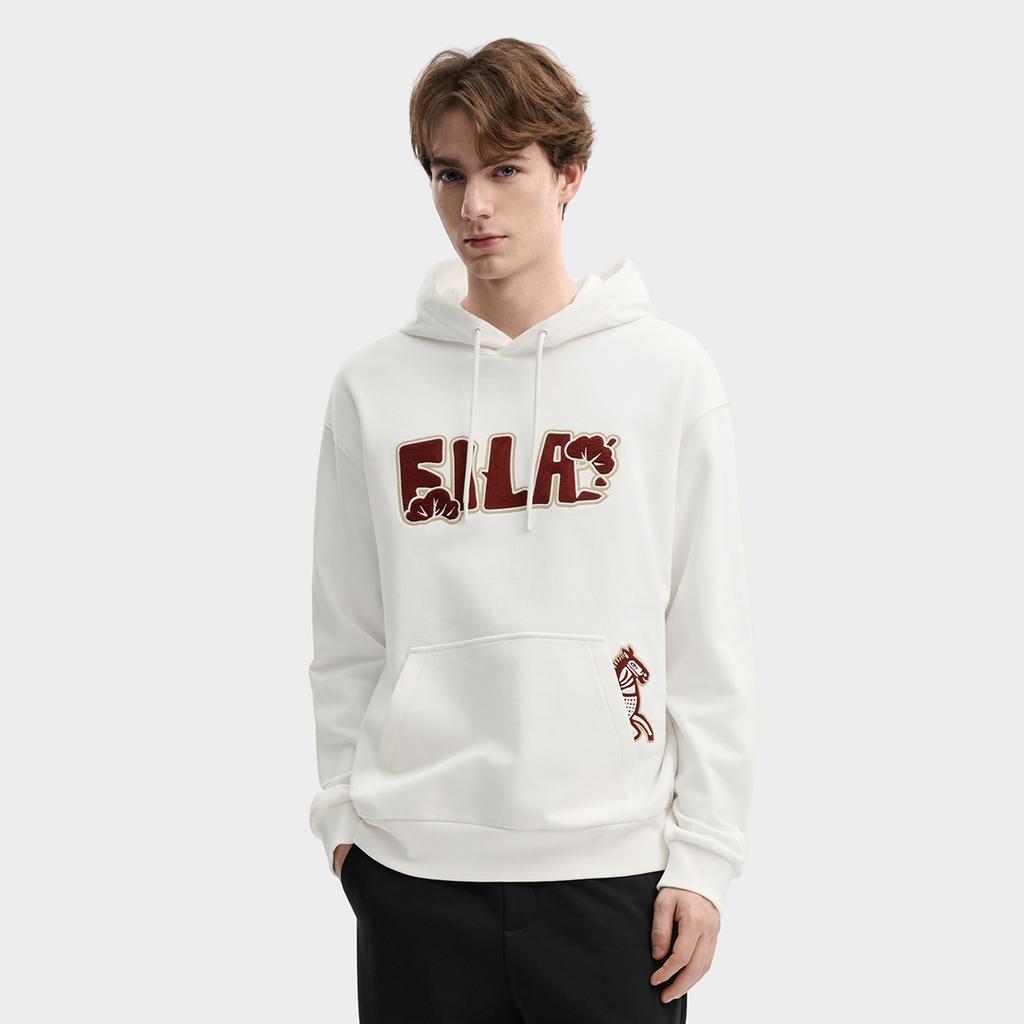 Fila CNY Модный Персонализированный Трендовый Минималистичный Классический Вышитый Логотип Паттерн Ретро Спортивный Повседневный Универсальный Удобный Худи F11U619203FWT