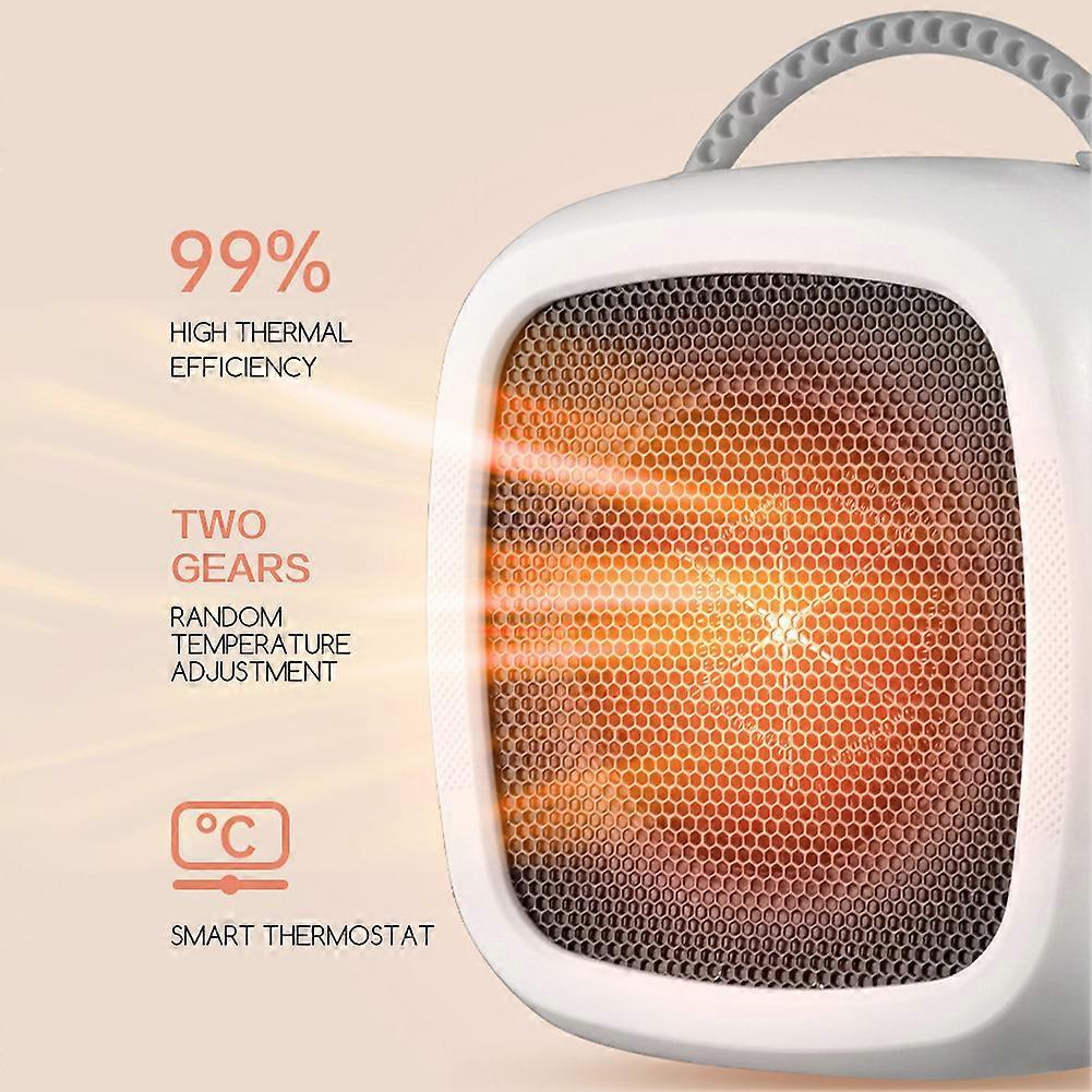 600W Space Heater Fast Heating Compact Electric Mini Fan Heater with Thermostat for Office Desk Bedroom