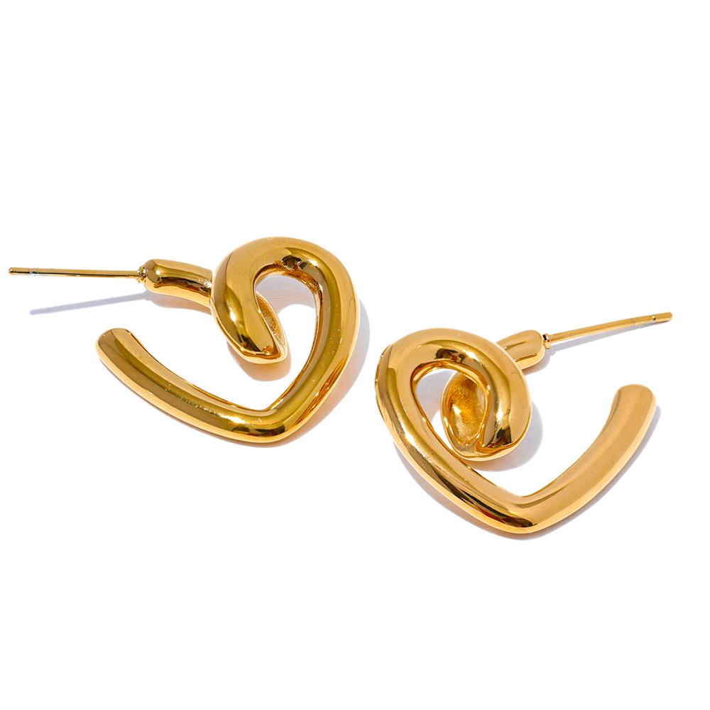 Eetit Минималистичные серьги-обнимашки в форме сердца из нержавеющей стали, устойчивые к ржавчине, с покрытием 18 К, модные повседневные ювелирные изделия, бижутерия, женские аксессуары