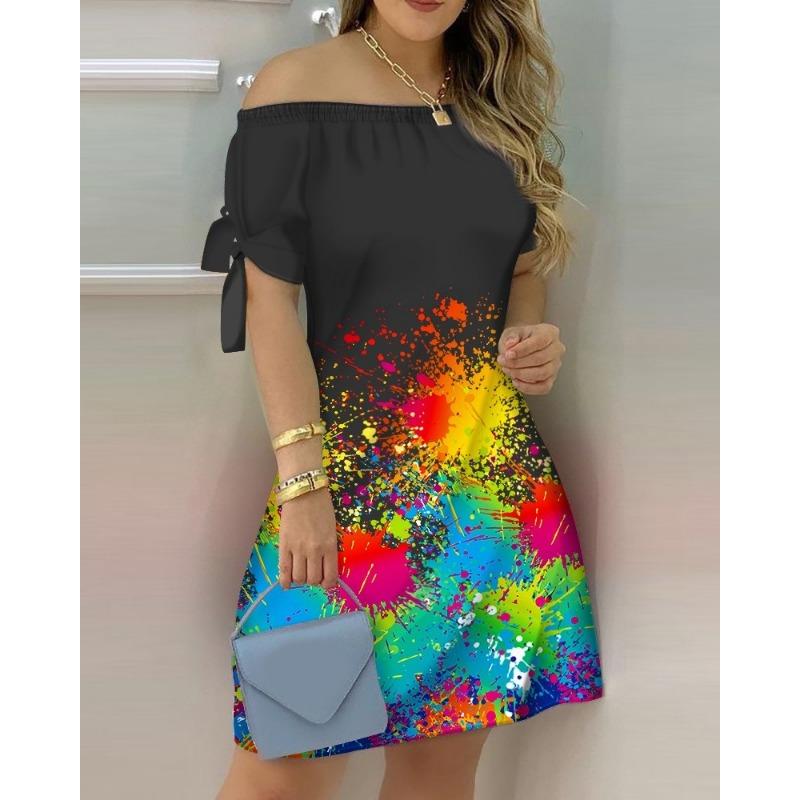 Модное сексуальное женское платье с принтом