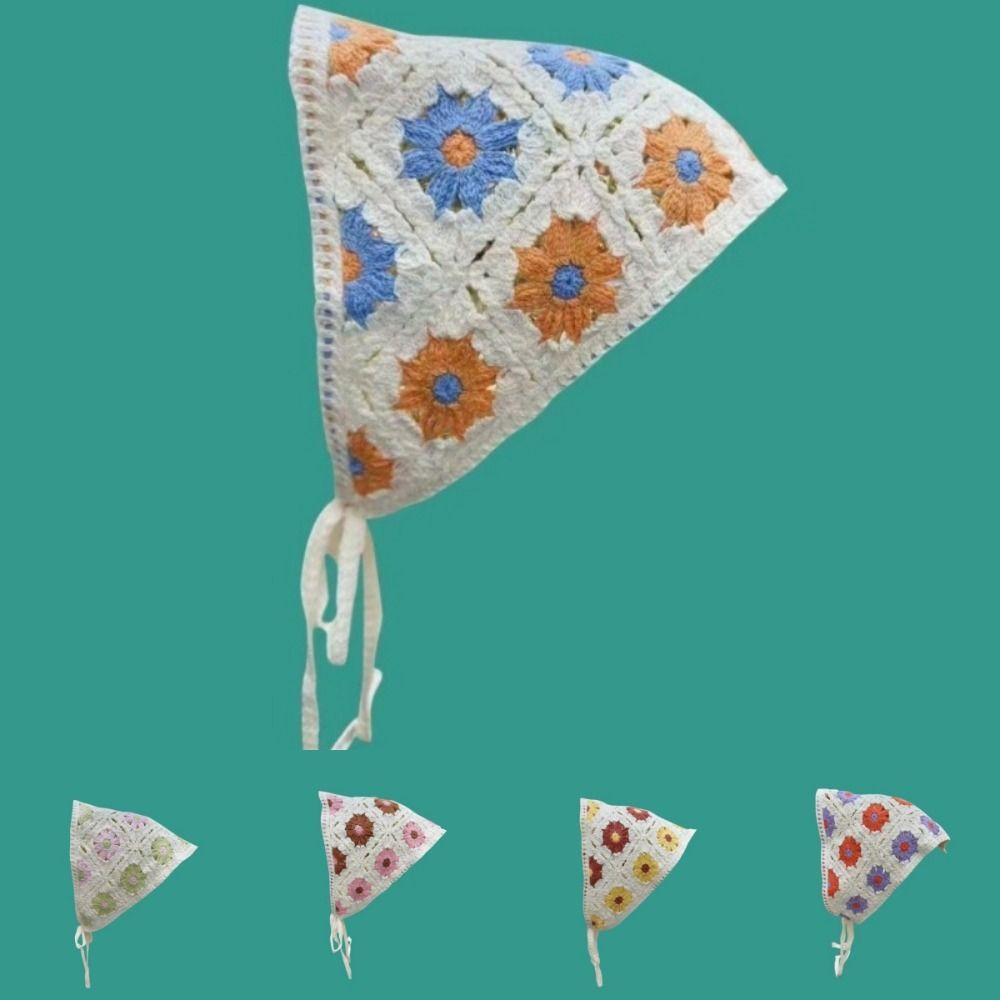 Colorful Flowers Turban Knitting Hair Bands Fashion Headband Bandana  for Women Girl