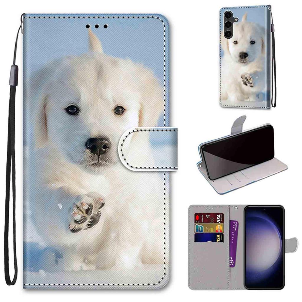 Fashion Painted Pattern Cover Lanyard Flip Leather Case For iPhone Samsung Huawei Honor Xiaomi Redmi OPPO Realme Moto Asus
