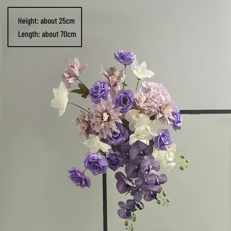 Свадебное цветочное оформление 2025: Сцена банкетного приема по случаю помолвки, Цветочные ряды для дороги/сцены, Цветы для арки, Искусственная имитация фона, Флористическое искусство.