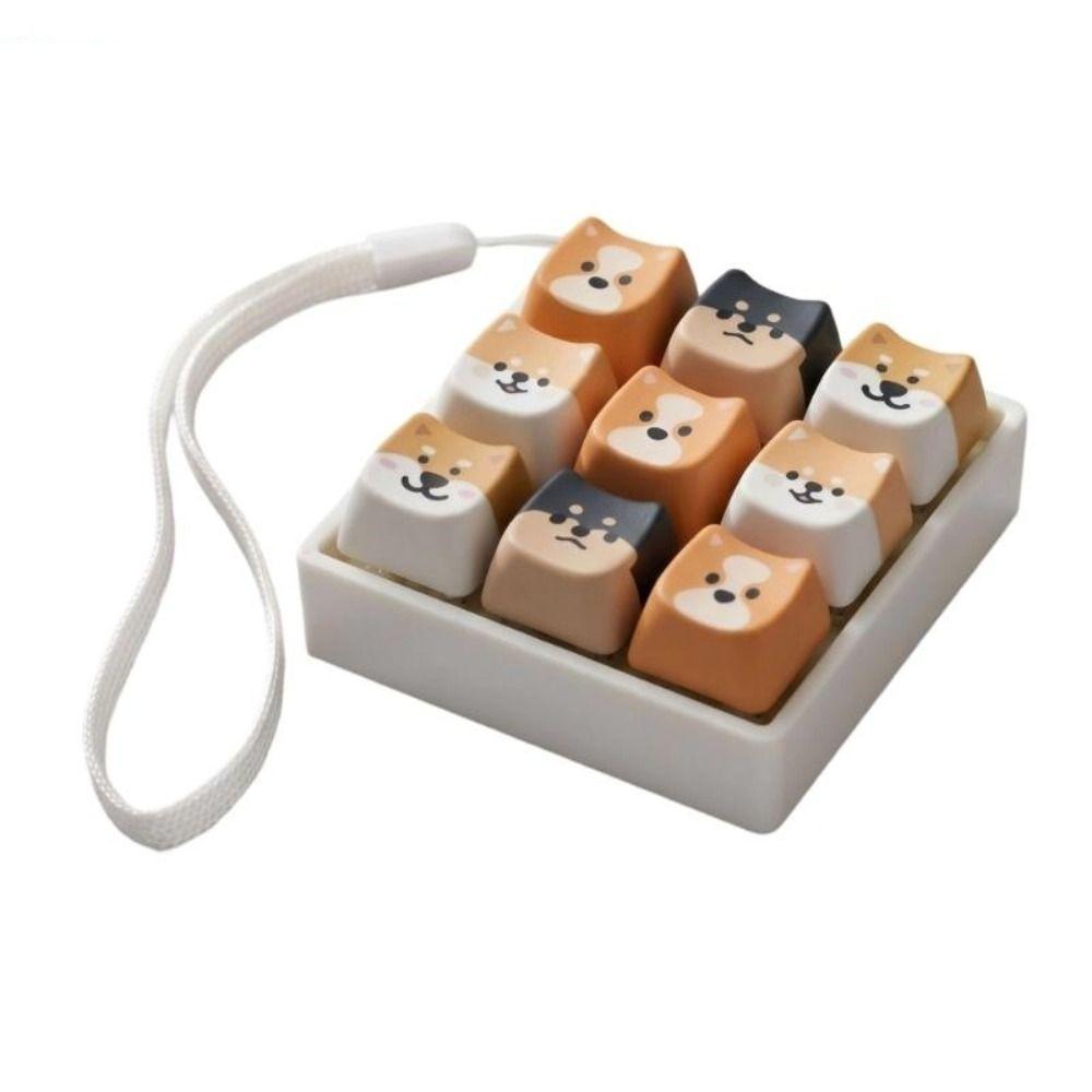 Backpack Pendant Puppy Keychain Shiba Inu Keycap Keychain Creative Keyboard Key Ring Kids Toy