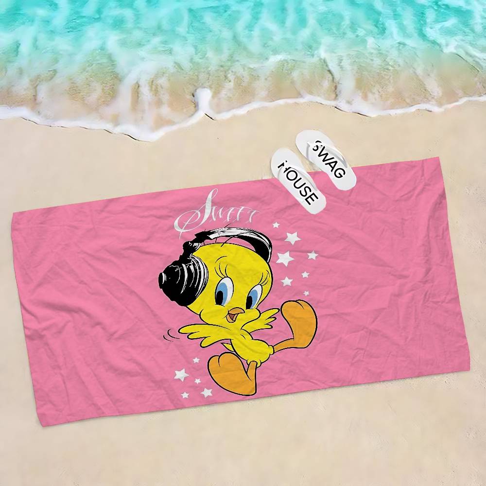 Cartoon Cute Bird Beach Towel Colorful Bath Towels for Girl Microfiber Quick Dry Sand Free Beach Yoga Spa Gym Pool