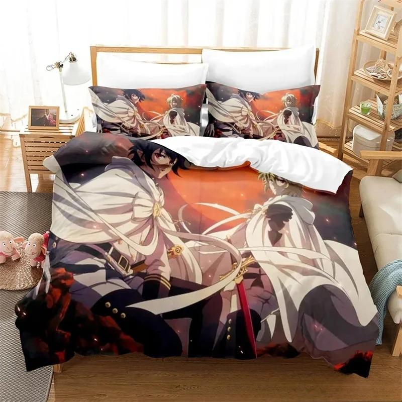 3D Print Anime Seraph Of The End Bedding Collection Boys Girls Twin Queen King Size Duvet Cover Pillowcase Bed Boys Adult