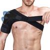 Compression Shoulder Brace for Men and Women, for Preventing Strains and Dislocation, Adjustable Fits Left and Right Arm