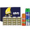 Gillette ProShield Yellow Razor Blades 16 Packs + 1 Series Gel 195g + 1 Fusion Hydra Gel 70g ,Korean Razor Blade