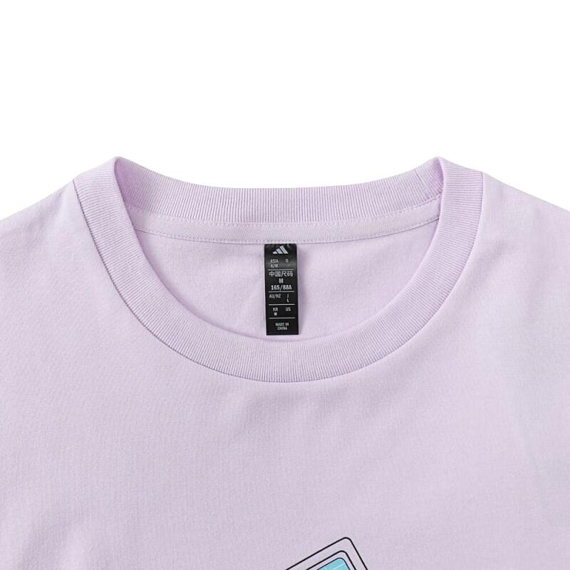 adidas Футболки женские фиолетовые с круглым вырезом умеренные KC0972