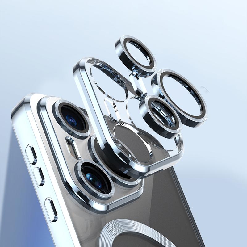 Для Huawei Pura 70 Чехол Гальваническое покрытие Прозрачный ТПУ Чехол для мобильного телефона Встроенная стеклянная пленка для линз